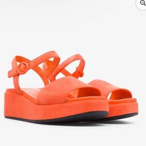 Camper ORANGE Misia Platform Wedge Sandal, 5US, 38US